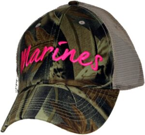 Boné de caça feminino da Marinha dos EUA com parte de trás de malha