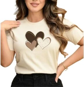 Camiseta Feminina Blusa T-shirt Algodão Linda Mulher Três Corações