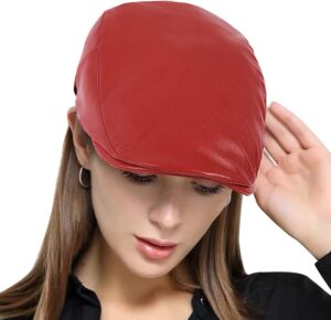 DOCILA Chapéus de couro para mulheres liso feminino jornaleiro boné fashion Gatsby boné leve taxista dirigindo bonés