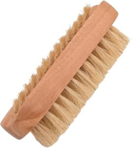 Escova de Limpeza de Unhas de Madeira Oval Cerdas Naturais e Design Dupla Face, Perfeita para Homens e Mulheres