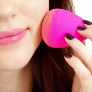 Esponja de Maquiagem Rosa, 5cm, Material Super Absorvente, para Bases e Corretivos