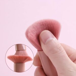 Genérico Kit de Pincel de Maquiagem com Espelho Rosa