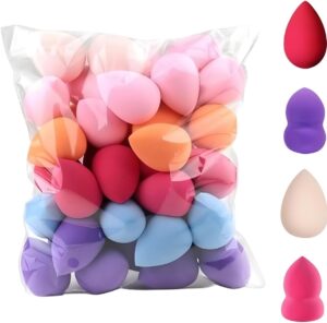 Kit 12 Esponja De Maquiagem Facial Espuma Beauty Blender Para Base Corretivo Pó Contorno