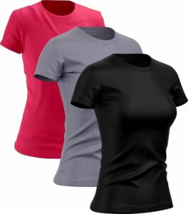 Kit 3 Camisetas Dry Fit Feminina Academia Treino Corrida Proteção UV Poliéster