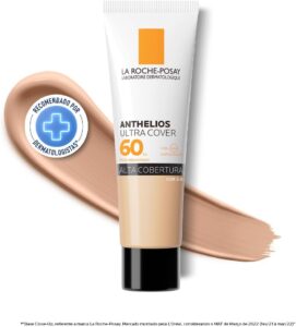 La Roche-Posay, Ultra Cover, Protetor Solar com Cor e Performance de Maquiagem, 12h de cobertura de base em uma única camada, Textura Fluida, Oil free, Toque Seco, FPS60, 40g