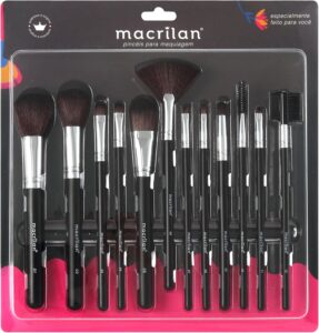 Macrilan Kit Com 12 Pincéis Para Maquiagem – Kp9-1A