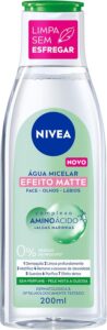 NIVEA Água Micelar Solução de Limpeza Facial 7 em 1 Efeito Matte 200ml – Fórmula poderosa com efeito matte que oferece 7 benefícios: limpa, hidrata, suaviza, tonifica, demaquila, acalma e refresca