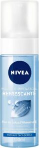 NIVEA Mousse de Limpeza Facial 150ml – Limpa todas as impurezas e resíduos de maquiagem, rico em vitaminas, revigora a pele e deixa uma sensação refrescante de hidratação